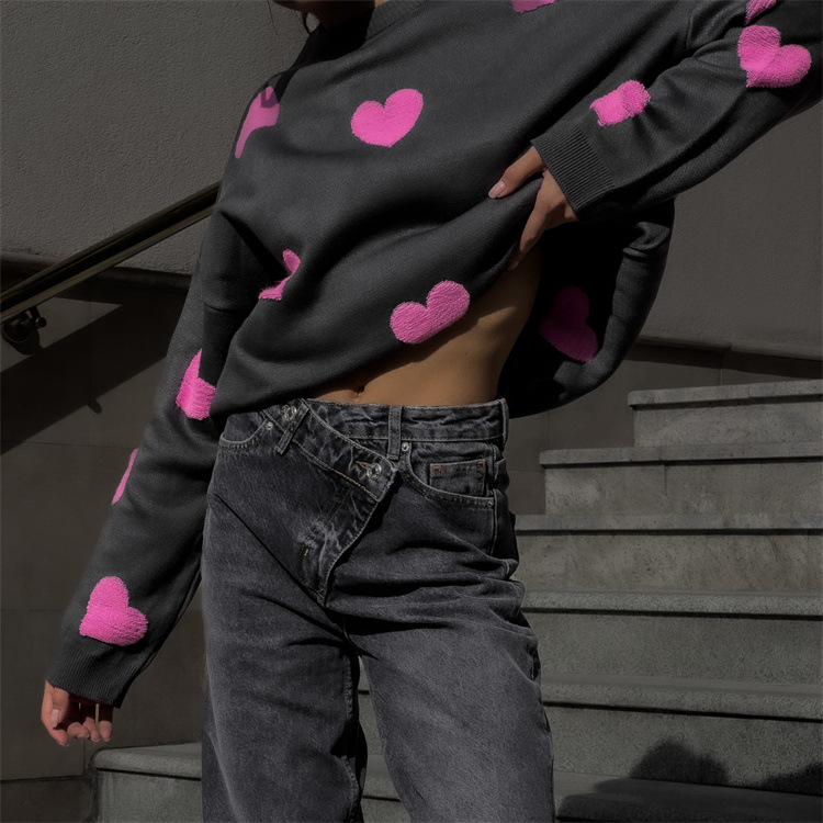 546g Weight Long Sleeve Sleeve Length Pullovers Placket Type Regular Sleeve Sleeve Type Spandex Fabric Type Ordinary Model (50cm <Length ≤ 65cm) Top Length Pullovers, Sweater, Knitwear Tops Type Date, Festival Occasion Polo collar Neckline Printing Function Loose Fit Type Valentine'S Day Festival Solid Color Pattern Winter, Spring, Autumn Season Women's, Adults Gender Japanese and Korean Leisure, Simple Style Style Wholesale Women's Adults Japanese And Korean Leisure Simple Style Solid Color Long Sleeve Sweaters & Cardigans 30