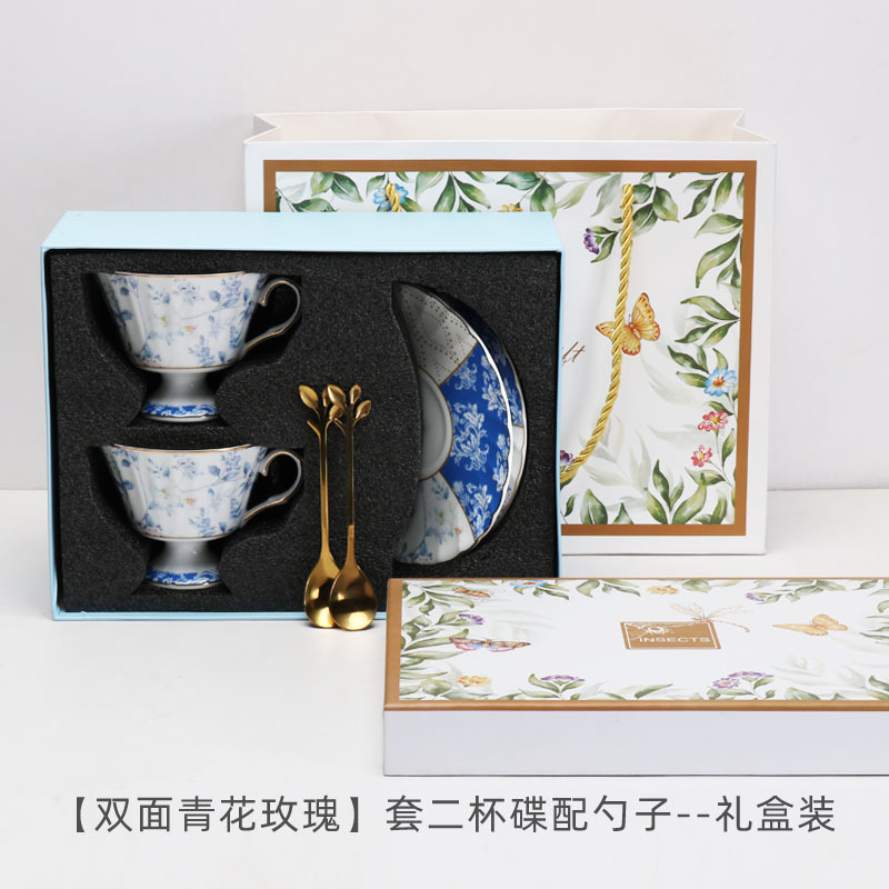 Tazas de café al por mayor transfronterizas y platos, tazas de café de cerámica de alta calidad retrógrada, tazas de menú de la tarde exquisitas británicas