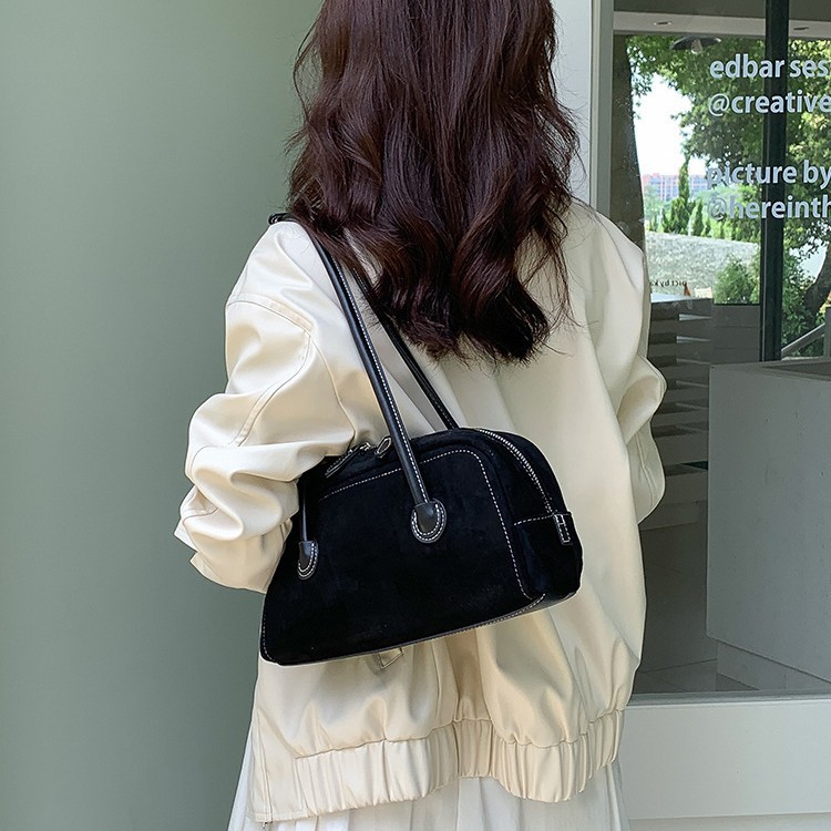 2025 New Suede Baguette Bag Minimalist Luxury Underarm Bag Shoulder Bag Fashion Versatile Women's Bag - Thumbnail 3