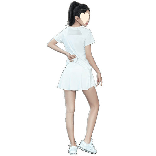 Sports Suit for Women, Summer Thin Yoga Clothes, High-Looking Professional Running Sports Quick-Drying Clothes, Women's Slimming Short Skirts