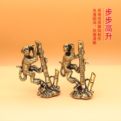 開業工藝品孫悟空步步高升擺件金屬黃銅古風辦公室開張招財地攤