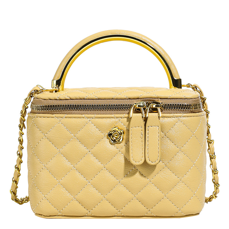Bolso de mano de lujo ligero estilo francés, bolso cuadrado pequeño para mujer, nuevo modelo transfronterizo 2026, bolso cruzado de cadena acolchado de alta calidad.