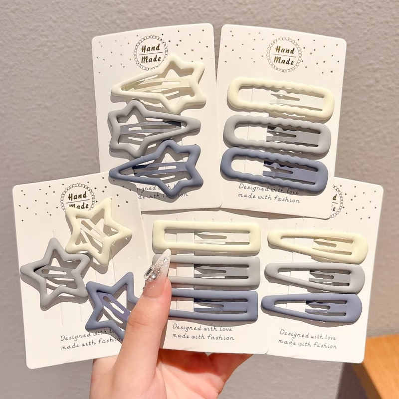 Niños pinzas de cabello de la niña pinzas de cabello de pestañas nuevas estrellas pinzas de cabello niñas grises blancos BB pinzas de cabello