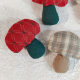 Red Vintage Plaid Fabric Mushroom Cotton-filled Accessories DIY Hair Accessories Bag Brooch Clothing Shoes and Hats Decoration Accessories