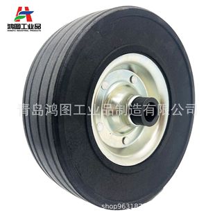220X65Mm Rubber Powder Wheel Trailer 0kg Top Guide Wheels High Load Heavy-Duty Casters 9inch Solid Rubber Tires