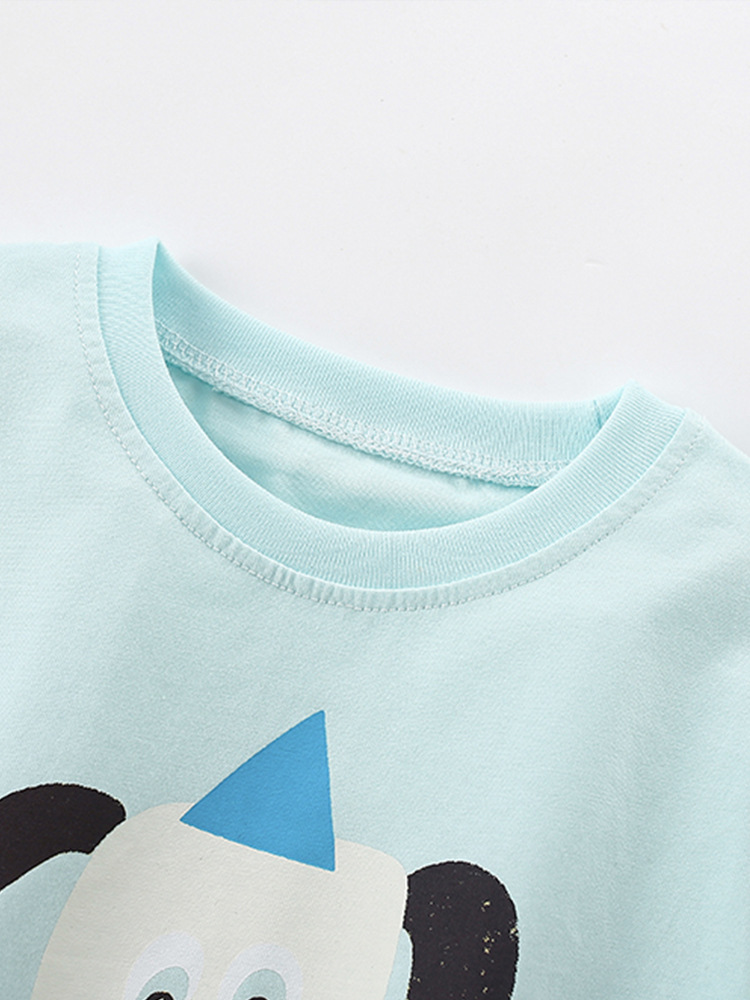 Malwee camiseta infantil de verano nuevo estilo europeo y americano de niños de media edad cuello redondo casual de manga corta impresión de aire extranjero chaqueta infantil
