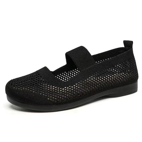 Old Beijing Cotton Shoes for Women - Spring and Autumn Season, Mother's Shoes with Mesh Surface for Comfort and Breathability, Flyknit Casual Shoes with Cowhide Sole and Mesh Shoes
