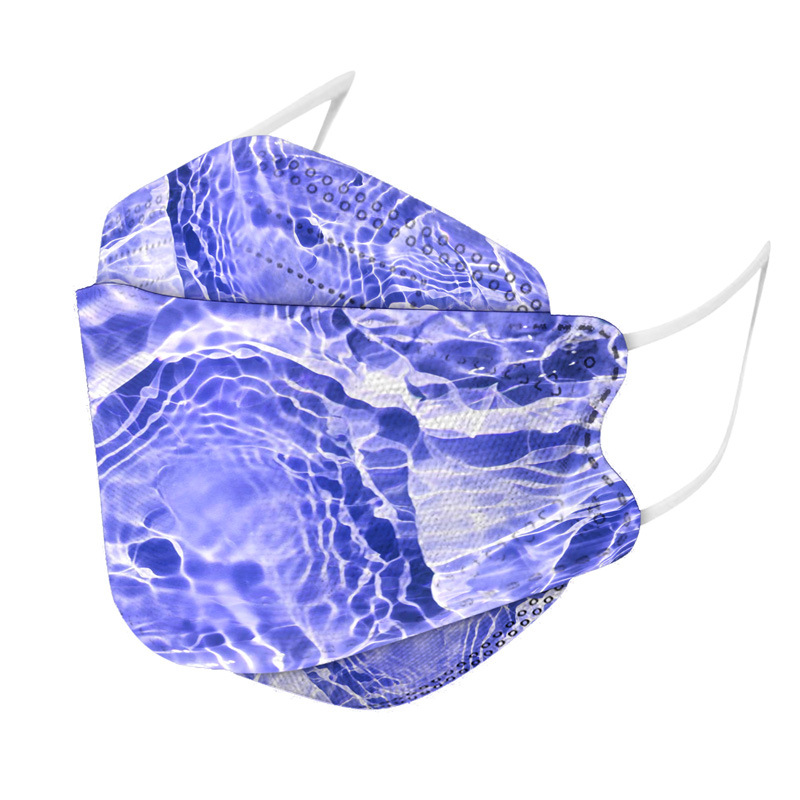 94 máscara protectora desechable de cuatro capas impresión en color máscara de boca de pescado de moda 3D máscara facial