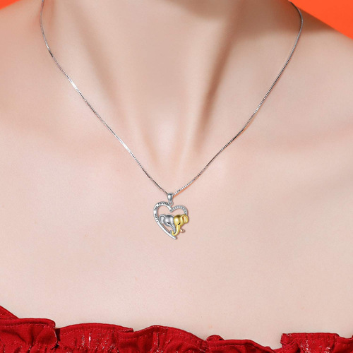 Wholesale Fashionable European & American Summer Clavicle Chain Pendant Necklace for Women—Mother's Day Heart-Shaped Elephant Jewelry Accessories