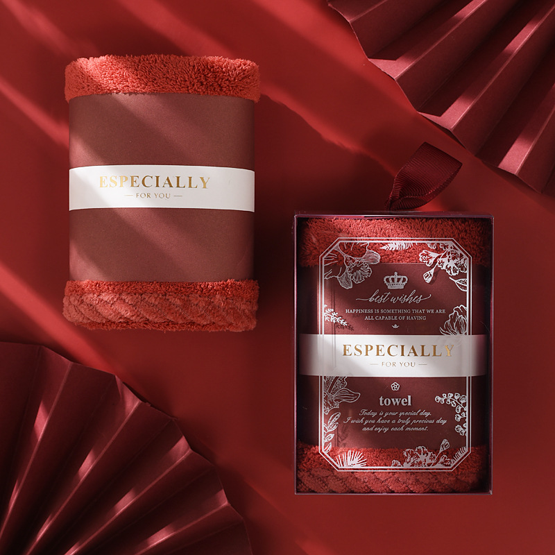 Companion Gift Box Towel Wedding Baby Banquet Return Gift Wedding Shop Company Creative Gift Coral Velvet Towel