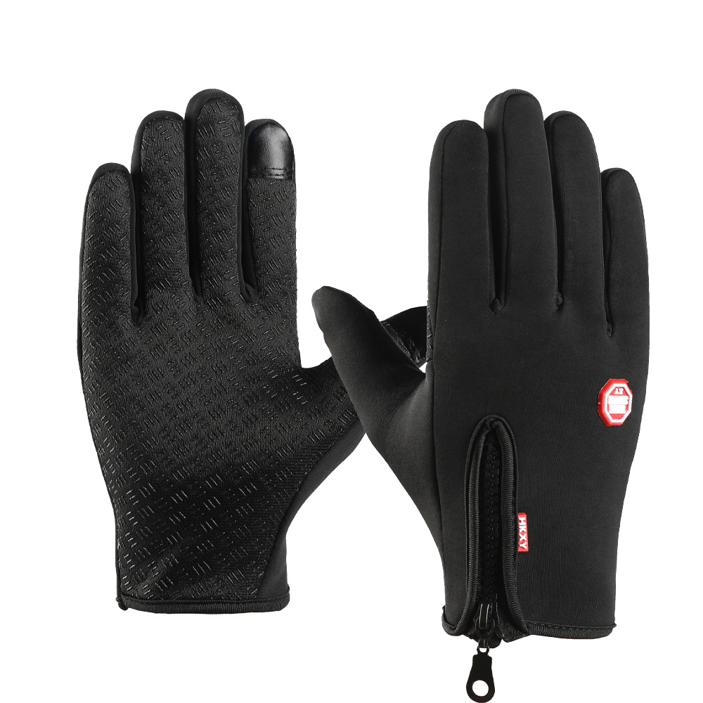 Guantes cálidos para ciclismo para hombres y mujeres, impermeables y con forro de terciopelo, para deportes al aire libre, esquí, guantes de invierno antideslizantes con pantalla táctil