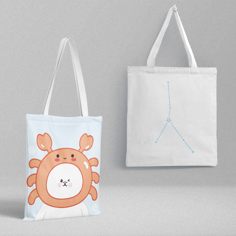 Cancer Canvas Bag 36X39Cm Pp Bag Packaging Constellation Peripheral School Bag Handbag Shoulder Bag Shopping Bag