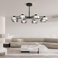 Modern light luxury full copper designer wine glasses chandelier living room pendant lamp Italian style atmosphere villa model room restaurant bedroom lamp