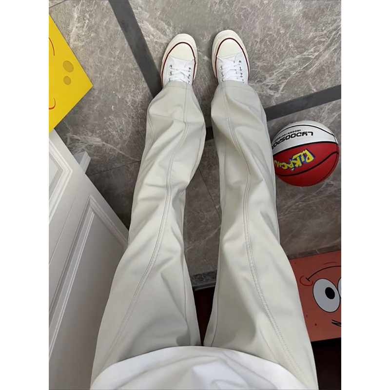 American Style Microphone Pants Men's Summer Slant Cut Quick-dry Rushant Pants Soft Shell Waterproof Straight Leg Long Casual Pants