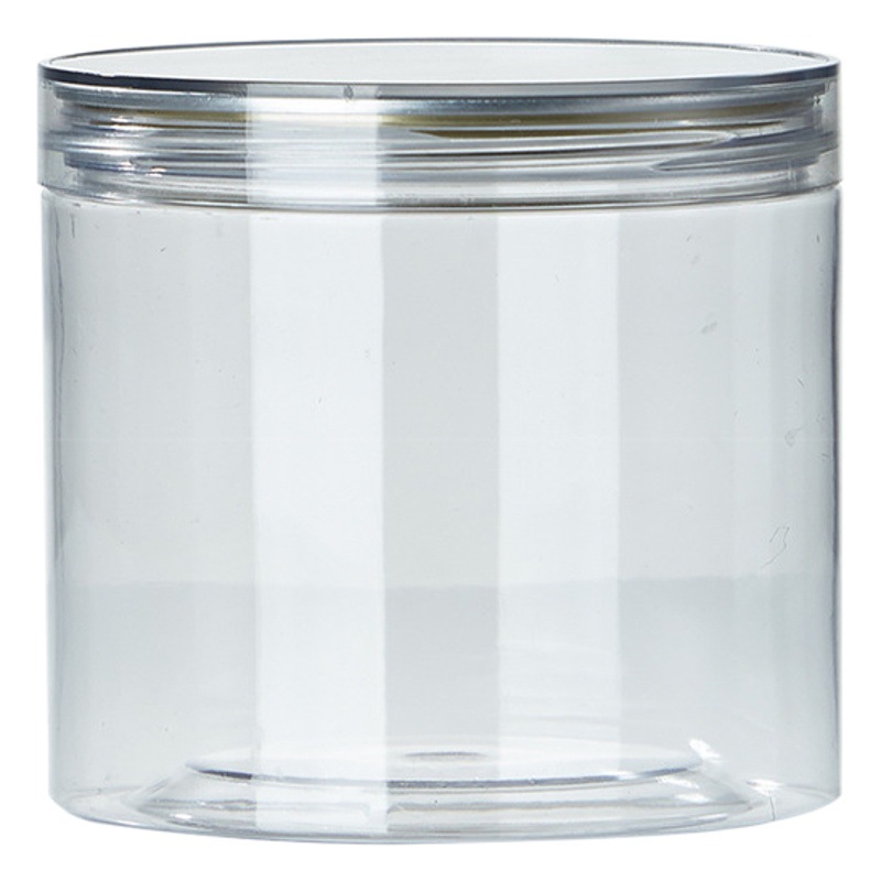 En stock al por mayor tapa de aluminio transparente sellado frasco botella de embalaje de plástico frutos secos botella de miel frasco de PET con tapa