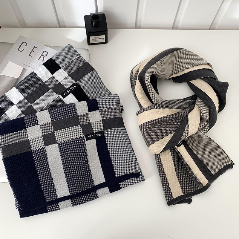 Bufandas para hombres otoño y invierno nuevo estilo coreano universalmente estudiantil cuello cuadrado bufandas de cuello caliente al por mayor