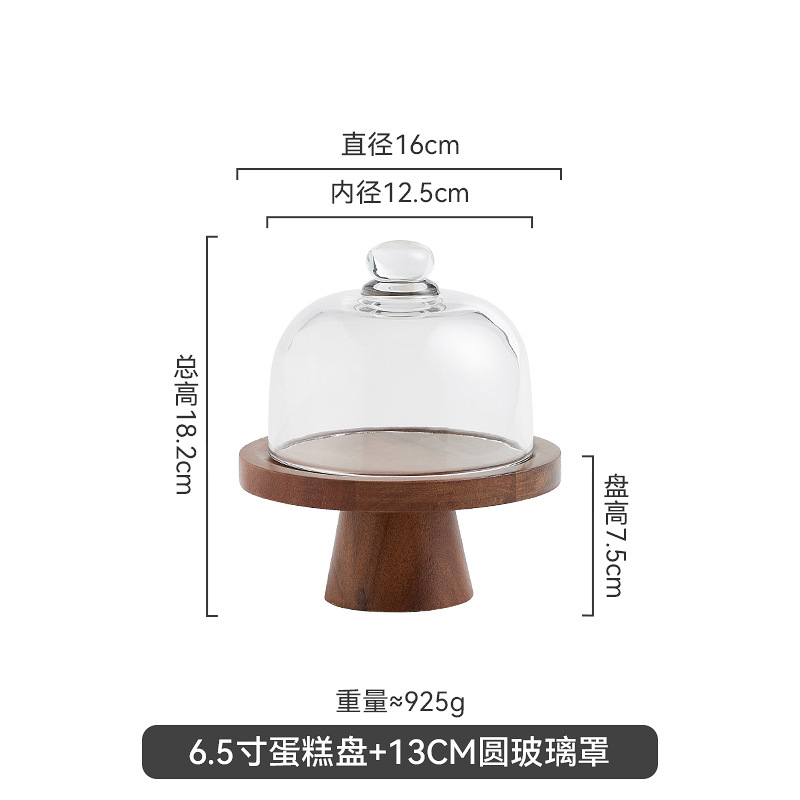 Vintage Acacia dulces dulces pan bandeja de bocadillos alta pie pastel estante sala de estar bandeja de frutas almacenamiento de bocadillos