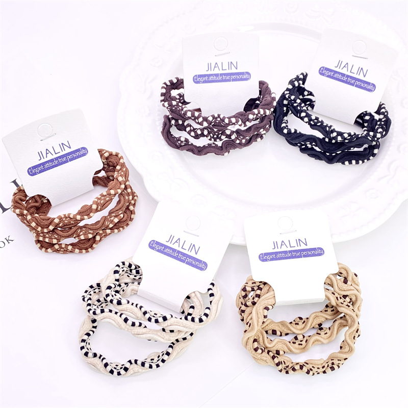 Estilo coreano básico de dos colores trenza pelo cuerda pequeña etiqueta clara accesorios para el pelo 3 Tarjeta de uñas chica cabeza cuerda 2 Yuan tienda suministro