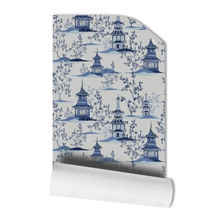 Funlife2025新品法式中国风塔墙纸家居翻新防水自粘贴纸SNSWP108