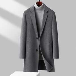 现货双面呢子大衣男羊毛羽绒内胆保暖批发中长款休闲冬季新款外套