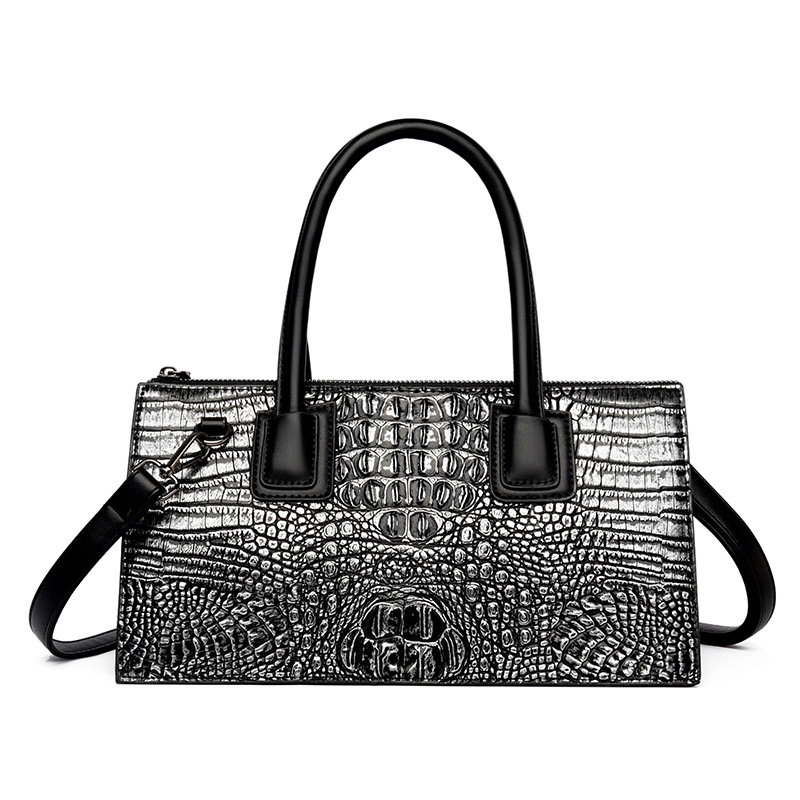 Bolsa de comercio exterior transfronteriza al por mayor bolsa de hombro europeo y americano de las nuevas mujeres casuales bolsa de cocodrilo patrón bolsa de gran capacidad