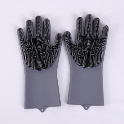 Silicone Dishwashing Gloves, Brush Washing Laundry Thick Kitchen Housework Gloves