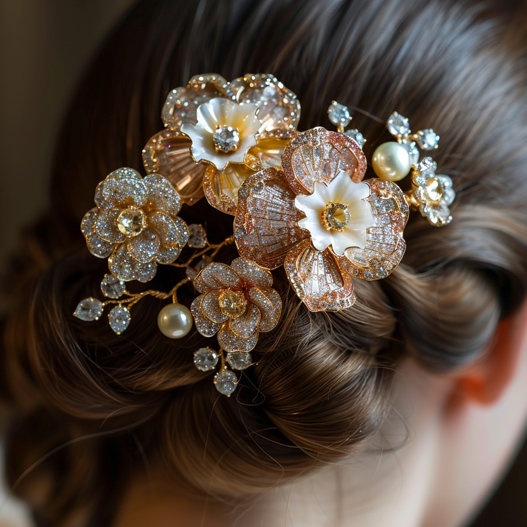 Luxury Jewelry High-end Brand New Chinese Camellia Hairpin High-end Retro Flower Headwear Wedding Jewelry