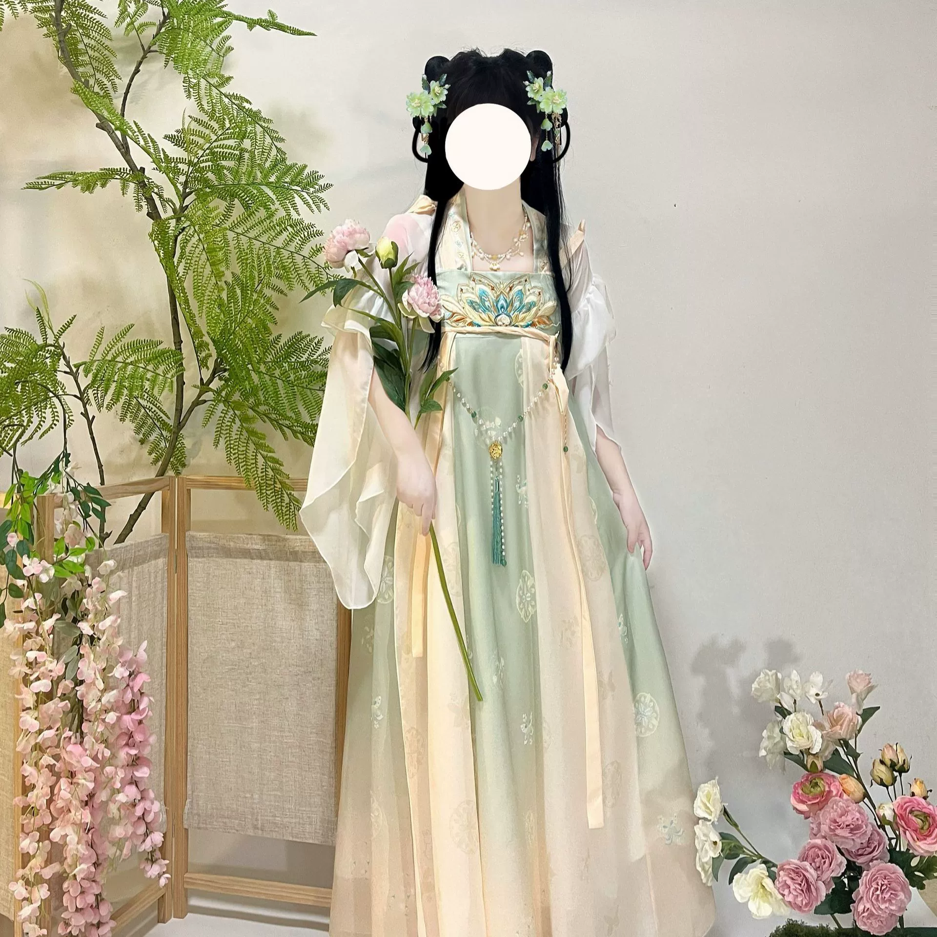 Guyue [Hua Die] Оригинальная женская юбка восьми частей династии Хань с вышивкой длиной до груди, костюм с элементами Хань, весенний, летний и осенний стиль