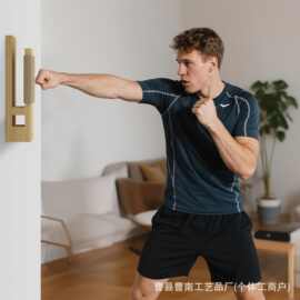 亚马逊木质跆拳道击打架实木壁挂式拳击训练架木制拳击训练工具