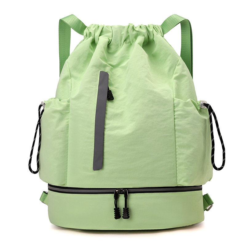 Bolso de baloncesto al aire libre ligero de moda, diseño de tira reflectante, deportes, fitness, ocio, mochila con cordón, stock de gran capacidad