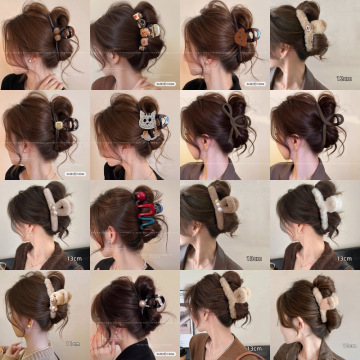 简约亚克力抓夹大号发量多女高级感发夹后脑勺发卡百搭鲨鱼夹发饰