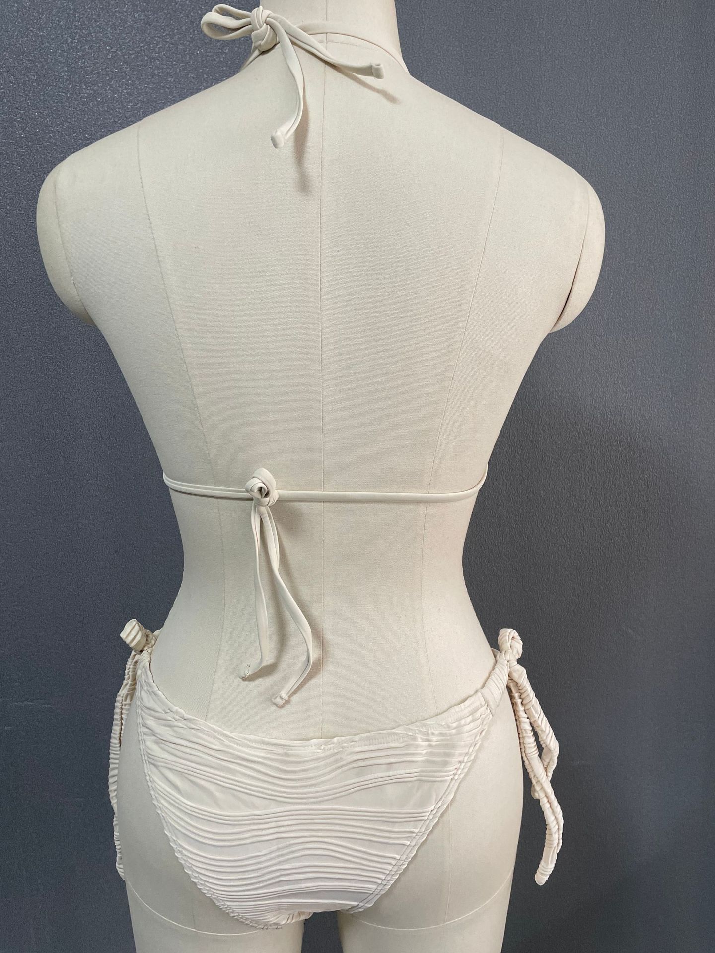 Mujeres Color Sólido Nudo De Lazo Juego De 2 Piezas Bikinis Bañador display picture 8