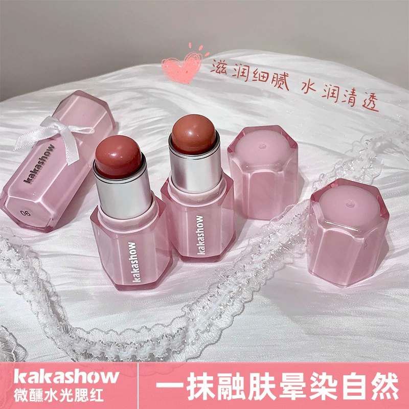 Kakashow Tipsy Watery Blush Румяна Румяна Смешиваются с кожей и естественно смешиваются Корейский стиль Нежная девушка Увлажняющие и прозрачные румяна-стик