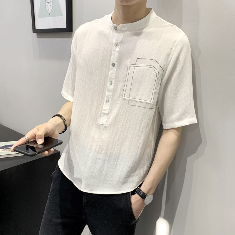 Breathable Japanese summer men's casual thin shirt