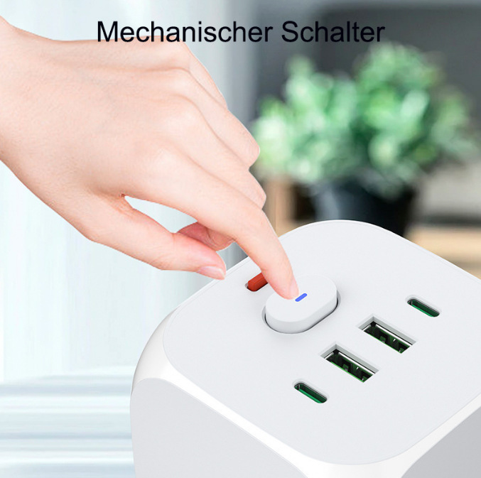 Euro cubo de conversión enchufe de cuatro lados con conector de viaje USB tipo C convertidor europeo fábrica transfronteriza