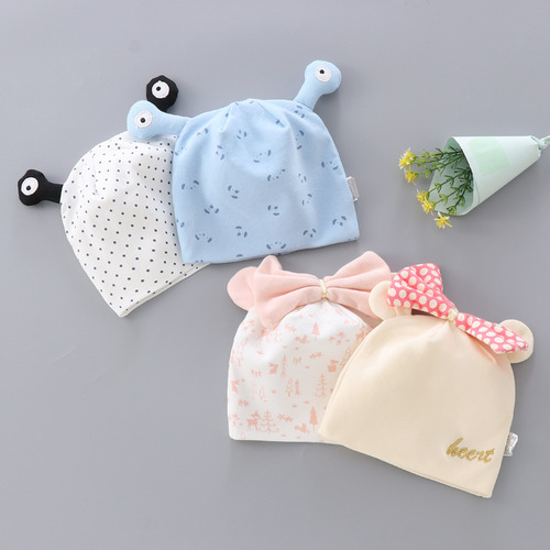 Cartoon princess baby hat newborn double-layer confinement hat 0-3 months baby head protective cap children's air-conditioning cap