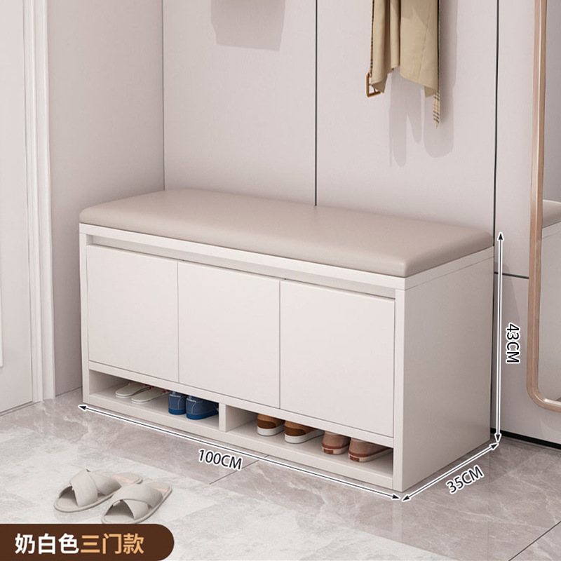 Taburete de cambio de zapatos en la puerta del hogar Taburete de zapatos simple moderno Taburete de asiento Gabinete bajo integrado almacenamiento a prueba de polvo Gabinete de zapatos pequeño