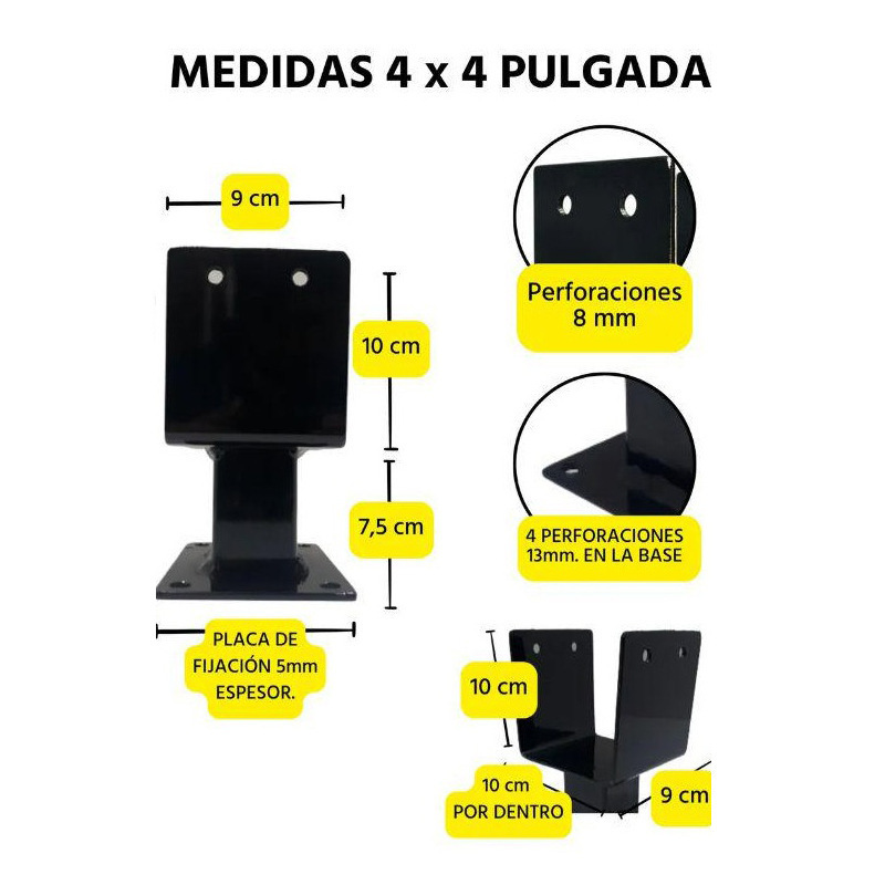 Soporte Metálico de Refuerzo Personalizable Antióxido para Muebles y Pérgolas image 7