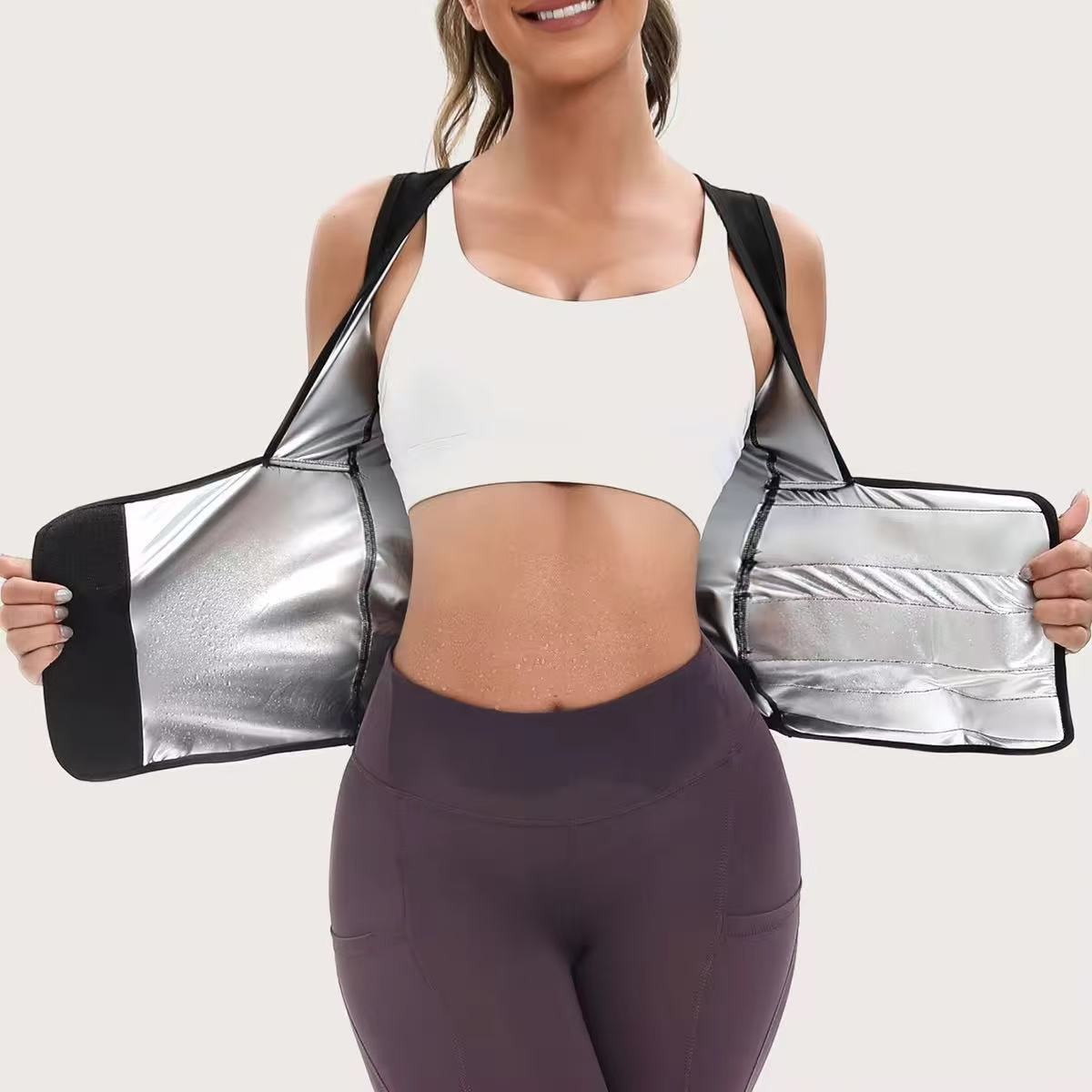 Cross-Border Sauna Suit Women's Sweatshirt Waist-Cinching Shapewear Vest Shapewear Underwear Bodysuit Shapewear Fitness Sportswear