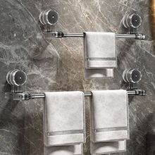 吸盘式毛巾架可伸缩旋转移动浴室浴巾架免打孔毛巾杆卫生间置物架