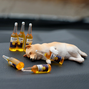 Car Ornaments, Personalized Car Interior, Cute Real Drunk Puppy, Car Center Console Popular Decoration