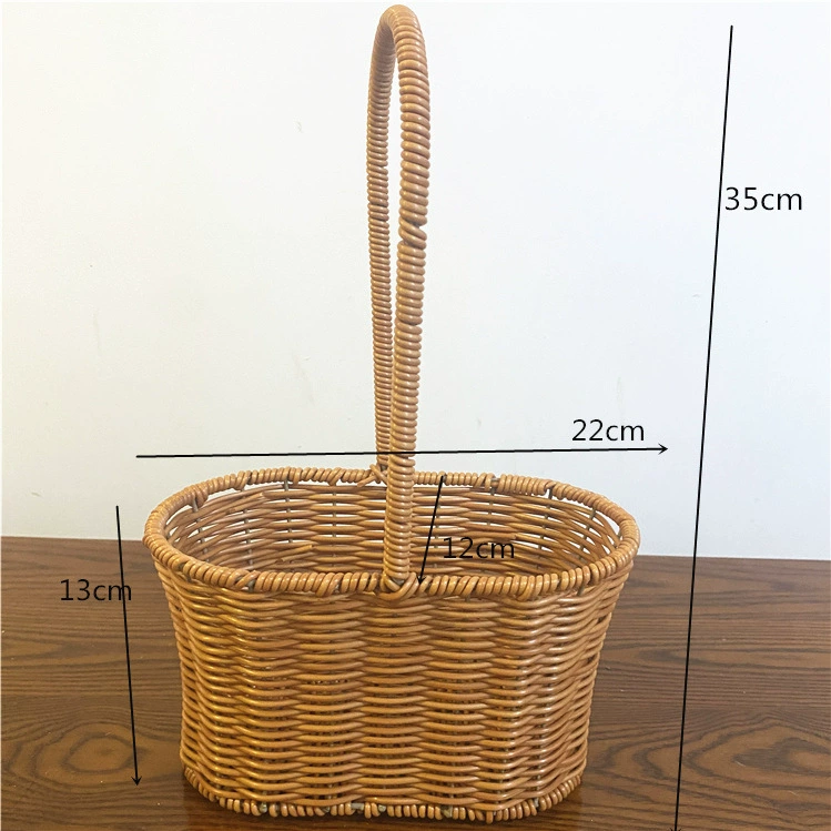 Woven basket flower-shaped, handheld flowerpot