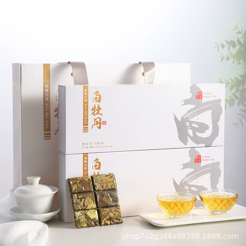 Белый чай Фудин белый пион прессованный чай маленькие квадратные кусочки 2 360 г подарочные коробки Медицина ароматный мармелад ароматная сумочка