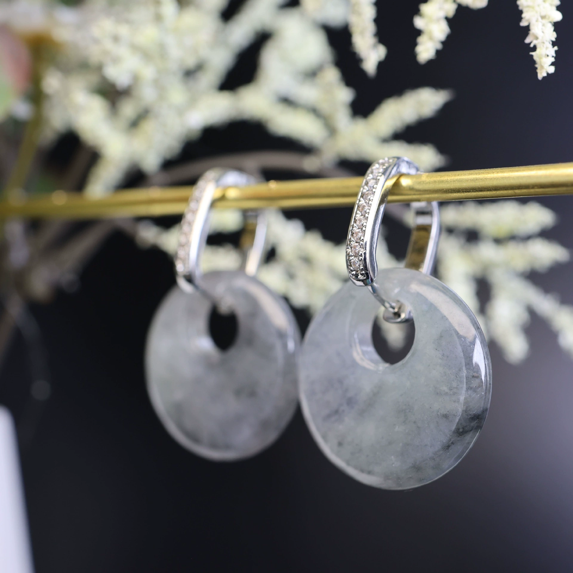 Серьги из серебра 925 пробы, ледяной черный куриный нефрит, женские серьги с пряжкой принцессы, натуральные товары с сертификатом, черное золото, инкрустированный нефритом