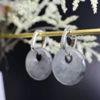Серьги из серебра 925 пробы, ледяной черный куриный нефрит, женские серьги принцессы с пряжкой безопасности, натуральные товары с сертификатом, черное золото, инкрустированный нефритом