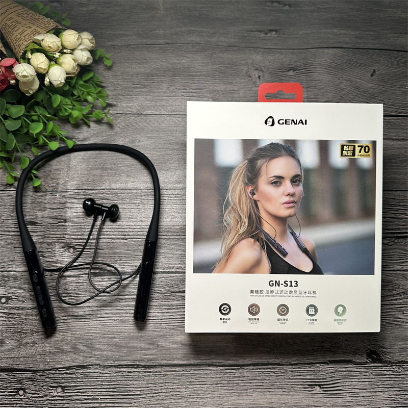 Gona S13 Bluetooth Earphones, In-Ear Neckband Sports Stereo Phone Earphones with Inline Control and Microphone