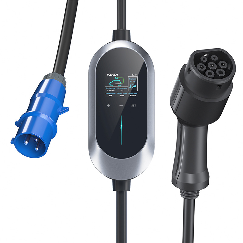 工厂加工CE认证欧规7KW 11KW 22KW新能源汽车充电器便携式充电器