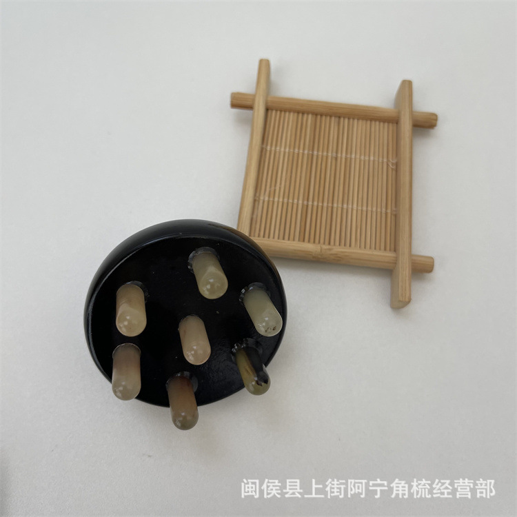 Yak Horn Comb Seven-Pin Scalp Massage Comb Portable Acupoint Head Grooming Tool key features