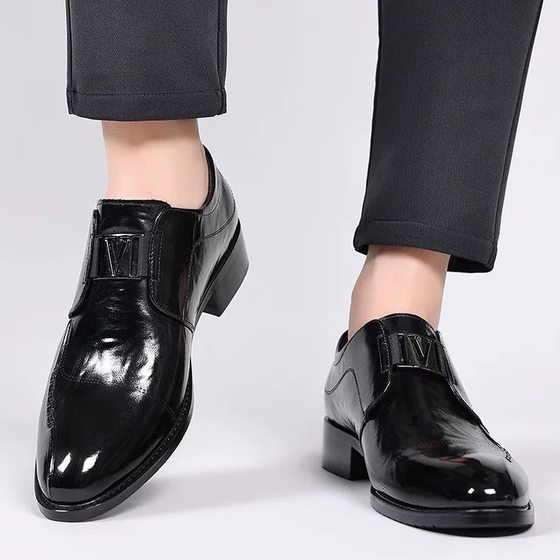New Chinese Autumn and Winter Authentic New Men's Soft Leather Business Dress Leather Shoes Casual Genuine Leather Heightening Fashionable Derby Shoes
