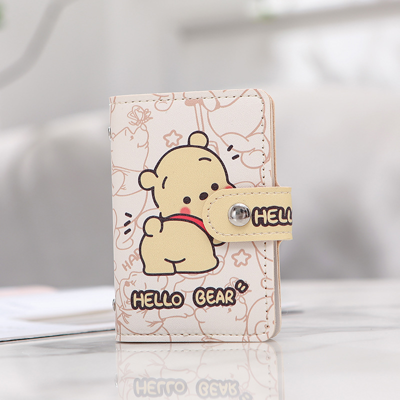 Patrón de dibujos animados personales para mujeres bolsa de tarjetas compacta anti-damagnetizante gran capacidad 20 tarjetas transparentes tarjeta de almacenamiento de tarjetas de tarjetas ultra delgada